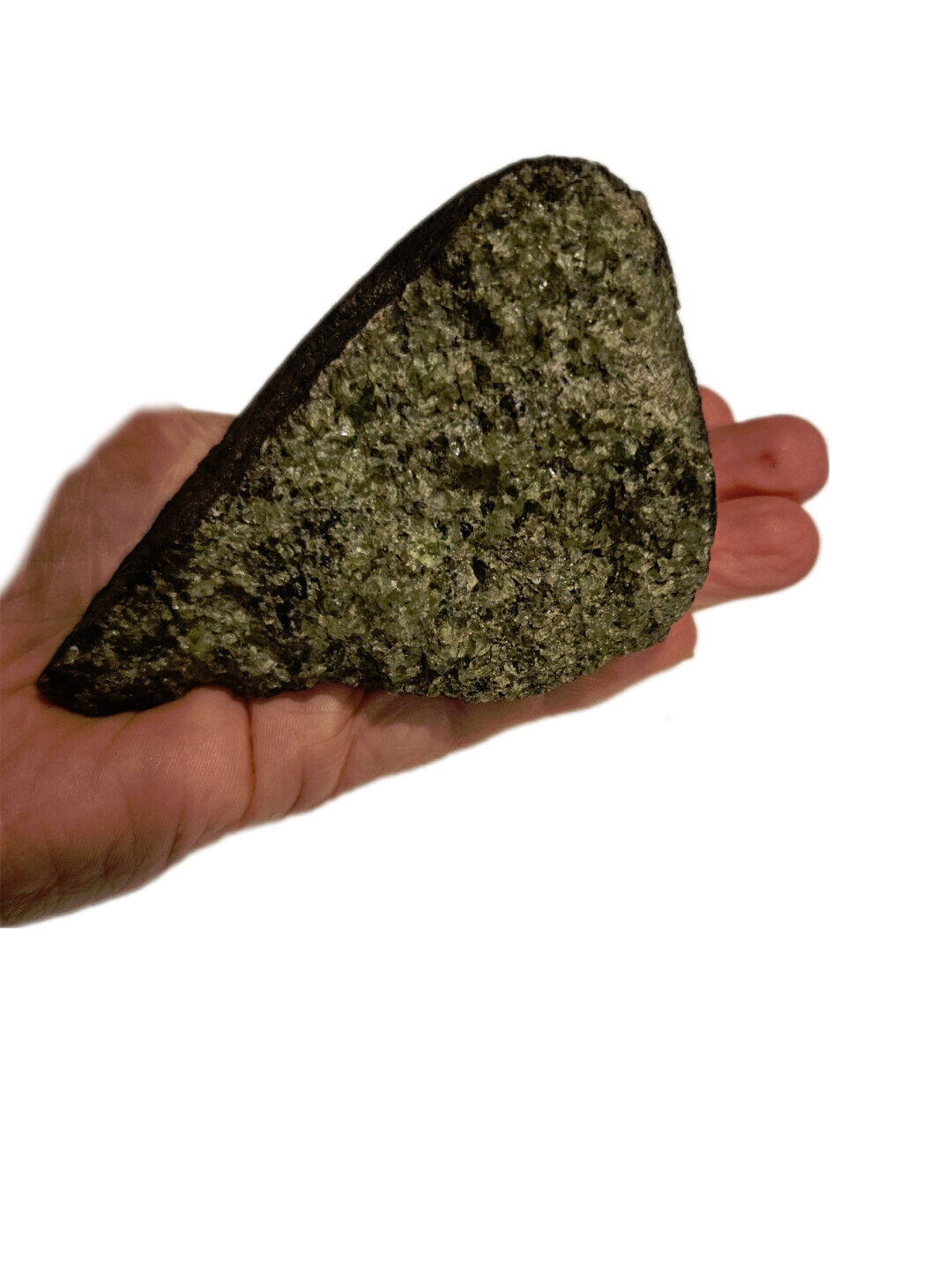 Olivine Bomb Peridot Crystals Geode 463gms Genuine Gems Gemstone Basalt Lava G6