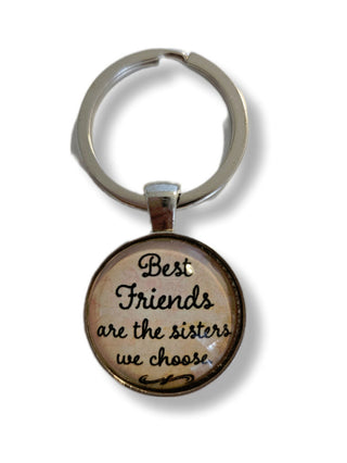 Best Friends Sisters We Choose Glass Cabochon Keyring Handmade Australian Artist