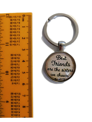 Best Friends Sisters We Choose Glass Cabochon Keyring Handmade Australian Artist