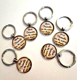 Best Friends Sisters We Choose Glass Cabochon Keyring Handmade Australian Artist