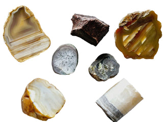 Gem Collectors Package: Agate Calcite Red Tiger Eye Thunderegg Calcite 530gms G3
