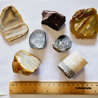 Gem Collectors Package: Agate Calcite Red Tiger Eye Thunderegg Calcite 530gms G3