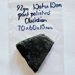 Incredible Water Worn Polished Obsidian Natural 92gm Genuine Gems Gemstone G3