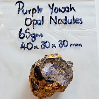 Yowah Opal Purple Nodule 65gm Vibrant Colour threads and Banding Matrix G3