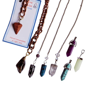 Awaken Your Energies Crystals Book + Gemstone Pendulum: Divine Dowse Predict