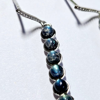 Solid Labradorite Stud Drop Earrings Australian Genuine Gems Silver RRP$160