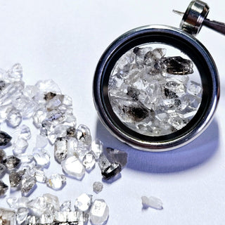 Genuine Herkimer Diamond Crystals Pendant Necklace Jewellery Genuine Openable