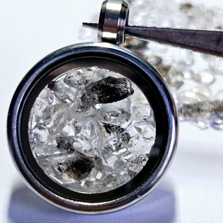 Genuine Herkimer Diamond Crystals Pendant Necklace Jewellery Genuine Openable