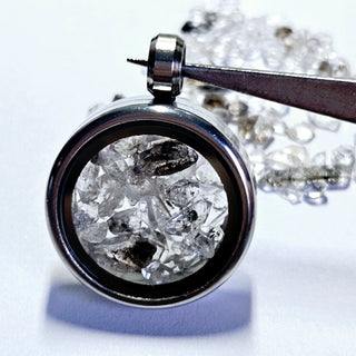 Genuine Herkimer Diamond Crystals Pendant Necklace Jewellery Genuine Openable