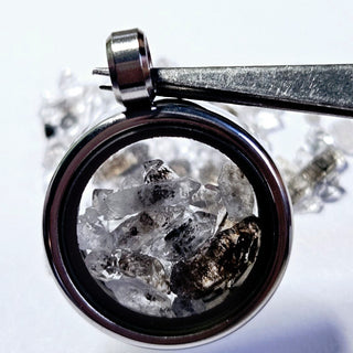 Genuine Herkimer Diamond Crystals Pendant Necklace Jewellery Genuine Openable