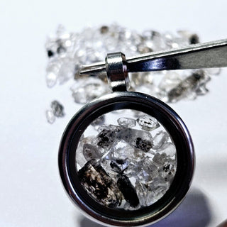 Genuine Herkimer Diamond Crystals Pendant Necklace Jewellery Genuine Openable