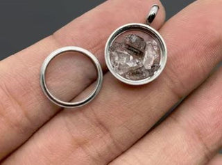 Genuine Herkimer Diamond Crystals Pendant Necklace Jewellery Genuine Openable