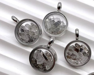 Genuine Herkimer Diamond Crystals Pendant Necklace Jewellery Genuine Openable