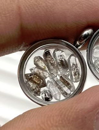 Genuine Herkimer Diamond Crystals Pendant Necklace Jewellery Genuine Openable