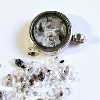 Genuine Herkimer Diamond Crystals Pendant Necklace Jewellery Genuine Openable