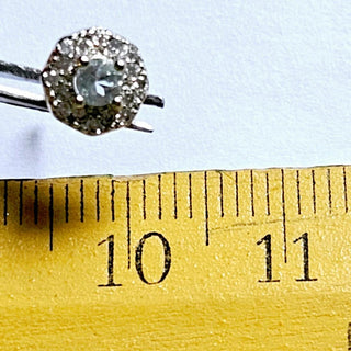 Solid Apatite Stud Octagon + CZ Earrings Australian Genuine Gems Silver RRP$149