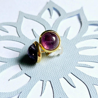 Solid Amethyst Stud 10mm Round Earrings Australian Genuine Gems Gold RRP$90
