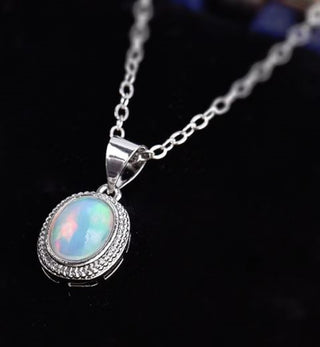 Solid Opal Pendant Oval Twist Australian Genuine Gems Silver RRP$160