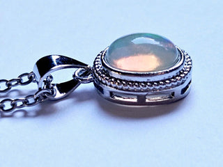Solid Opal Pendant Oval Twist Australian Genuine Gems Silver RRP$160