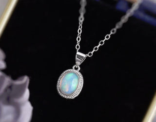 Solid Opal Pendant Oval Twist Australian Genuine Gems Silver RRP$160