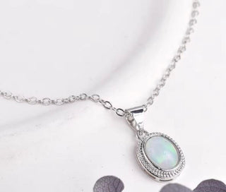 Solid Opal Pendant Oval Twist Australian Genuine Gems Silver RRP$160