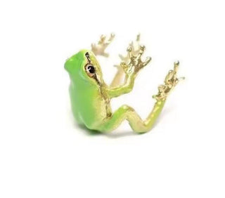 Artisan Green Enamel Frog Ring Adjustable Size Jewellery Jewelry Hand Made NEW