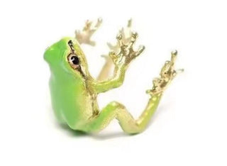 Artisan Green Enamel Frog Ring Adjustable Size Jewellery Jewelry Hand Made NEW