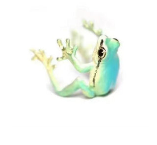 Artisan Blue Enamel Frog Ring Adjustable Size Jewellery Jewelry Hand Made NEW
