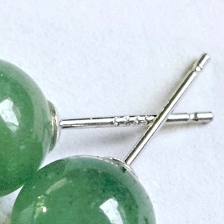 925 STERLING SILVER GENUINE JADE BALL STUD EARRINGS Australian Seller