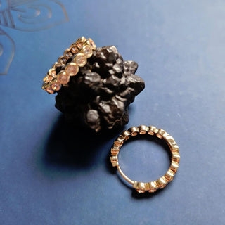 Champagne Stone Zircon Gold Hoop Earrings Jewellery Jewelry 14mm NEW
