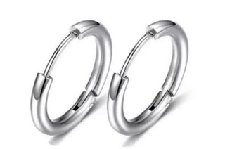 14mm Easy Click Silver Hoop Sleepers Earrings: Australian, Huggie Hypoallergenic