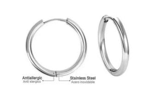 14mm Easy Click Silver Hoop Sleepers Earrings: Australian, Huggie Hypoallergenic