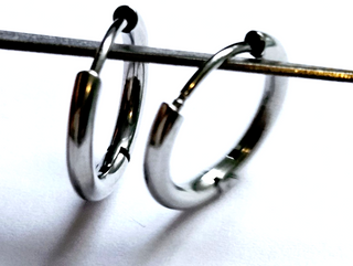 14mm Easy Click Silver Hoop Sleepers Earrings: Australian, Huggie Hypoallergenic