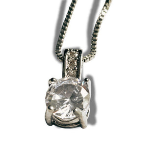 925 S.Silver Bridal Jewelry Set PRINCESS Cubic Zircon Crystal Pendant Earrings