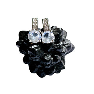 925 S.Silver Bridal Jewelry Set PRINCESS Cubic Zircon Crystal Pendant Earrings