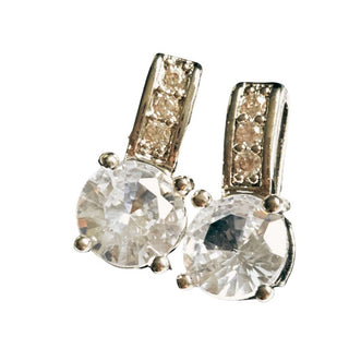 925 S.Silver Bridal Jewelry Set PRINCESS Cubic Zircon Crystal Pendant Earrings