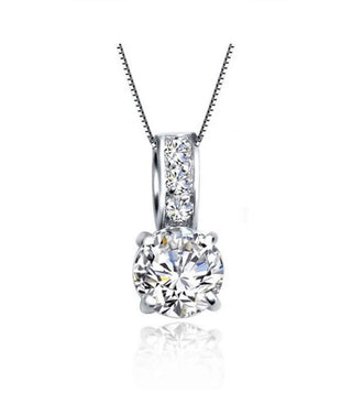 925 S.Silver Bridal Jewelry Set PRINCESS Cubic Zircon Crystal Pendant Earrings