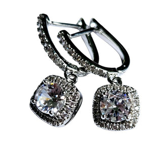 925 S.Silver Bridal Jewelry ROYAL Cubic Zircon Zirconia Crystal Earrings