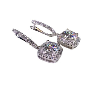925 S.Silver Bridal Jewelry ROYAL Cubic Zircon Zirconia Crystal Earrings