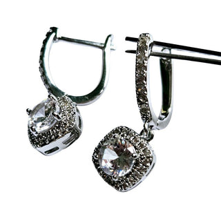 925 S.Silver Bridal Jewelry ROYAL Cubic Zircon Zirconia Crystal Earrings
