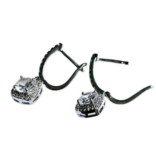 925 S.Silver Bridal Jewelry ROYAL Cubic Zircon Zirconia Crystal Earrings