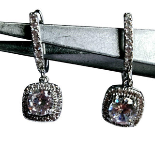 925 S.Silver Bridal Jewelry ROYAL Cubic Zircon Zirconia Crystal Earrings