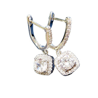 925 S.Silver Bridal Jewelry ROYAL Cubic Zircon Zirconia Crystal Earrings
