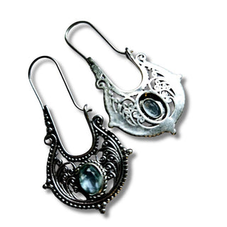 Balinese 925 S.Silver Blue Crystal Dangle Earrings Jewellery Jewelry NEW