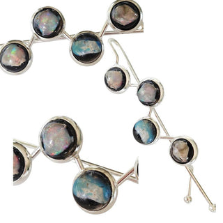 Andamooka Fire Opal Hairclip Australian Genuine Sterling Silver Resin RRP$240
