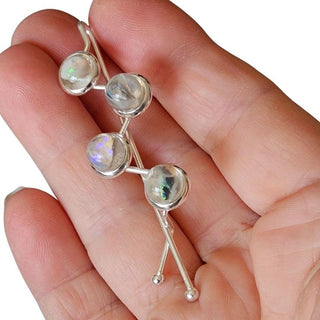 Andamooka Fire Opal Hairclip Australian Genuine Sterling Silver Resin RRP$240