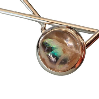 Andamooka Fire Opal Hairclip Australian Genuine Sterling Silver Resin RRP$240