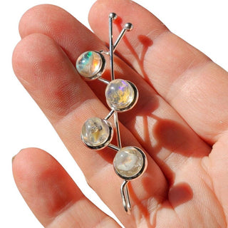 Andamooka Fire Opal Hairclip Australian Genuine Sterling Silver Resin RRP$240