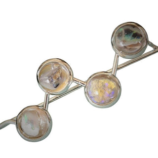 Andamooka Fire Opal Hairclip Australian Genuine Sterling Silver Resin RRP$240