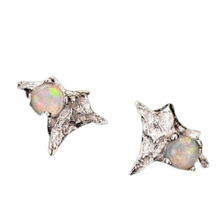 Solid Opal Stud Earrings Gold Nugget Australian Genuine Gems Silver RRP$160